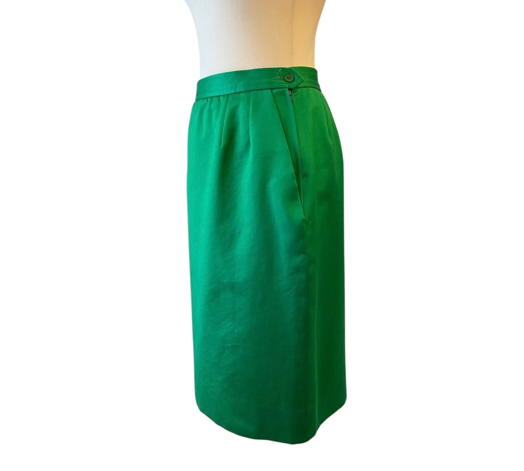 YVES SAINT LAURENT Green Cotton Skirt Size Fr 42