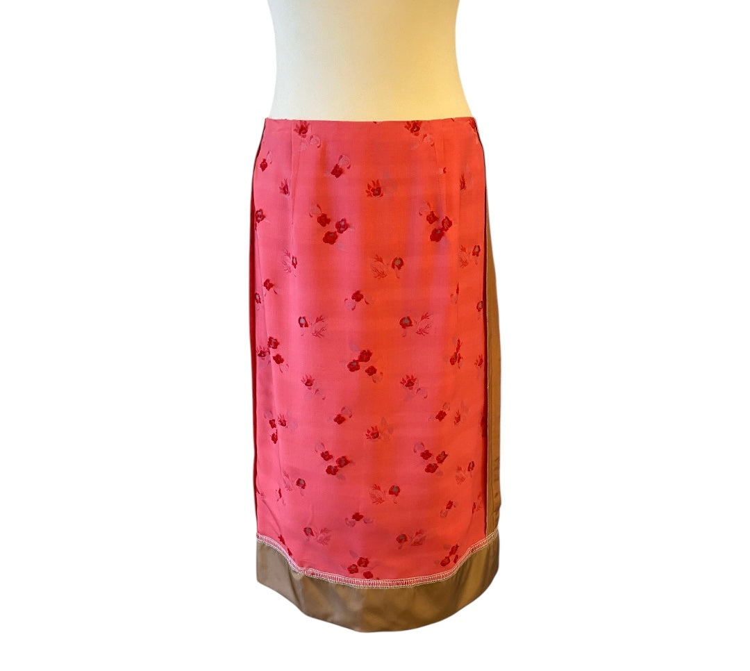 MARNI Floral Silk-Blend Midi Skirt Size IT 40