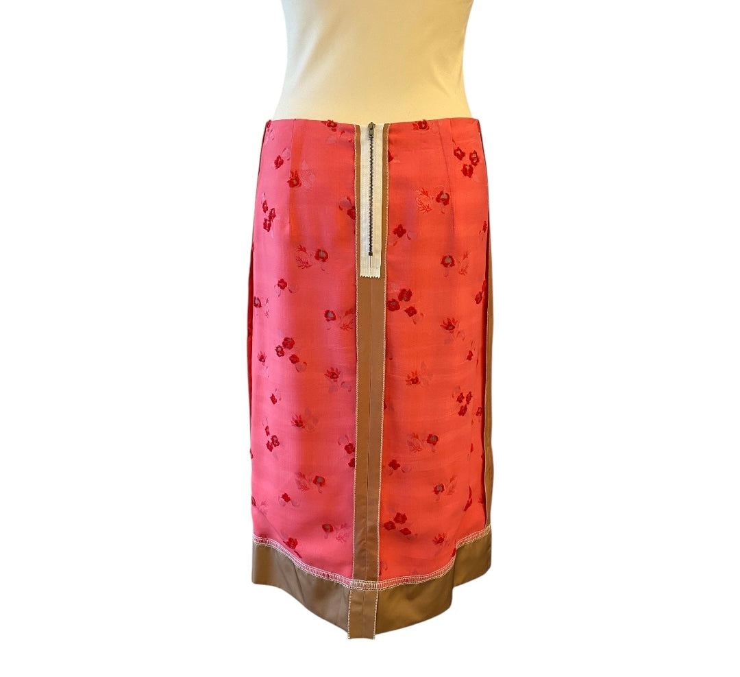 MARNI Floral Silk-Blend Midi Skirt Size IT 40