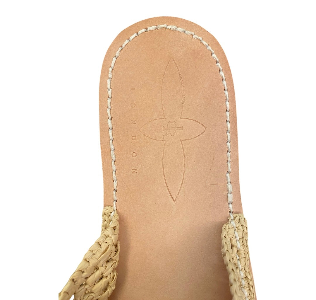DEL RIO LONDON Tarifa Rafia Nude Sandals Size 41