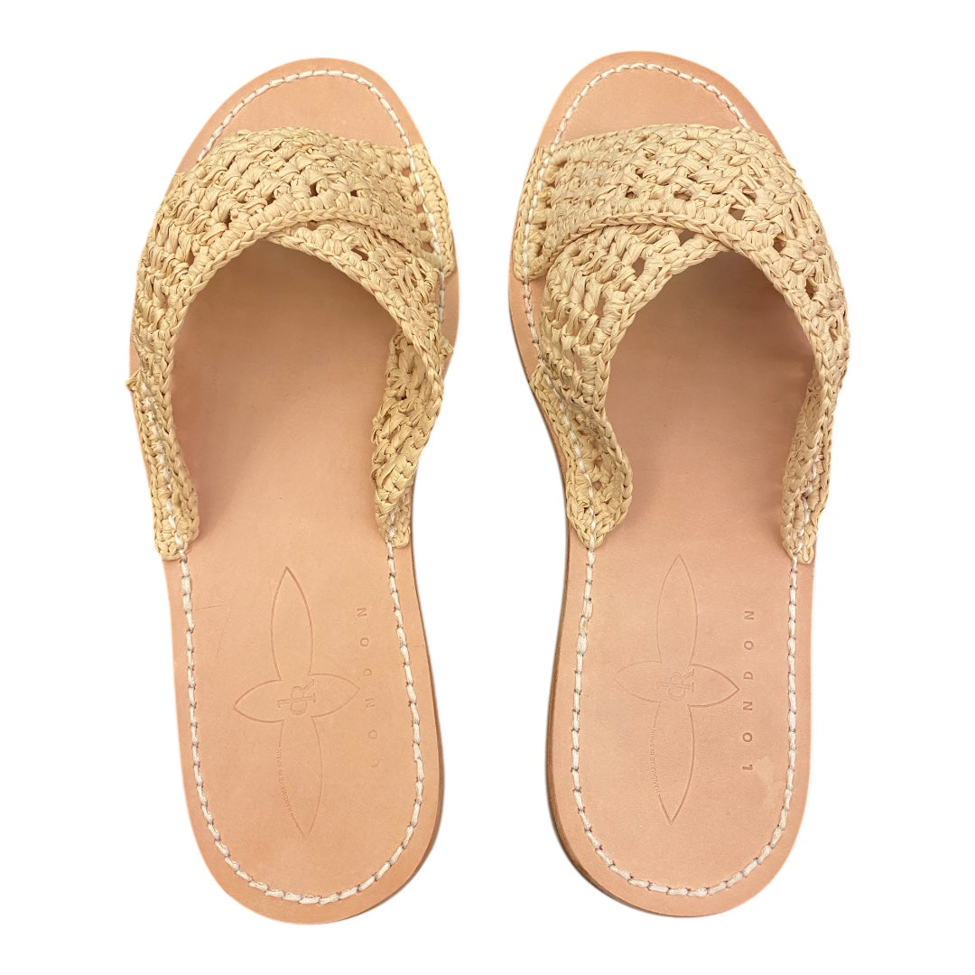 DEL RIO LONDON Tarifa Rafia Nude Sandals Size 41