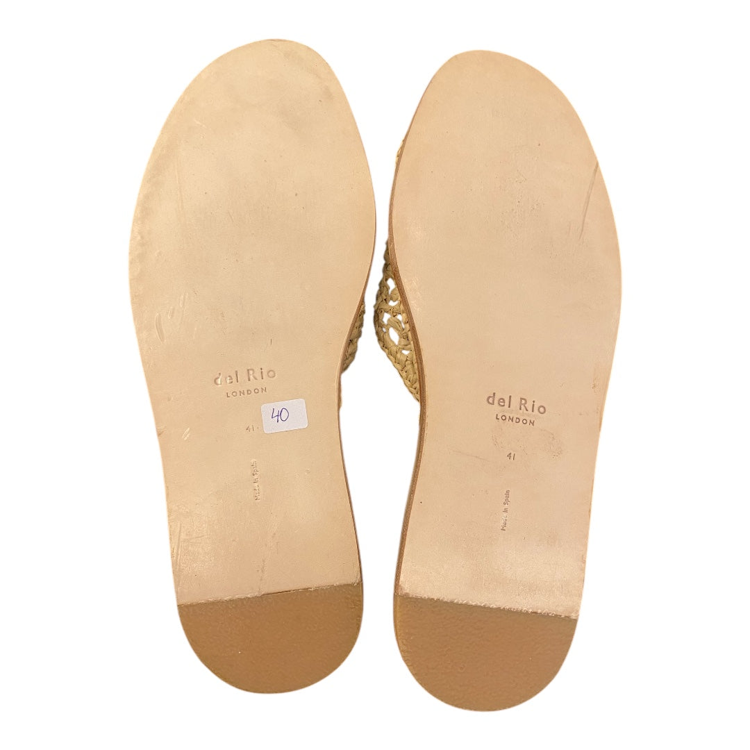 DEL RIO LONDON Tarifa Rafia Nude Sandals Size 41