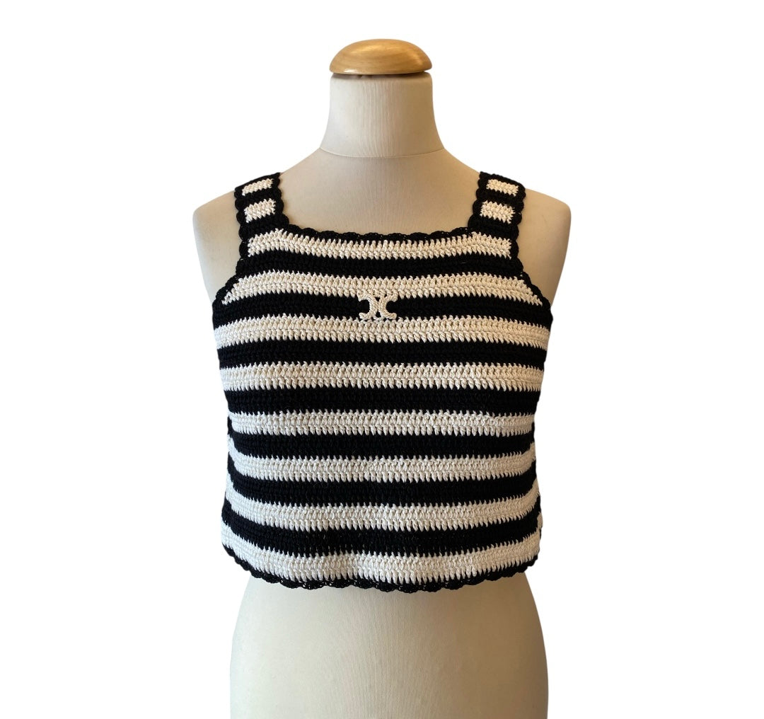 CELINE Crochet Crop Top Size M