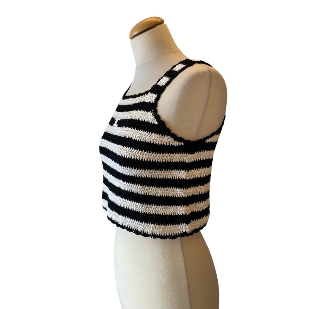 CELINE Crochet Crop Top Size M