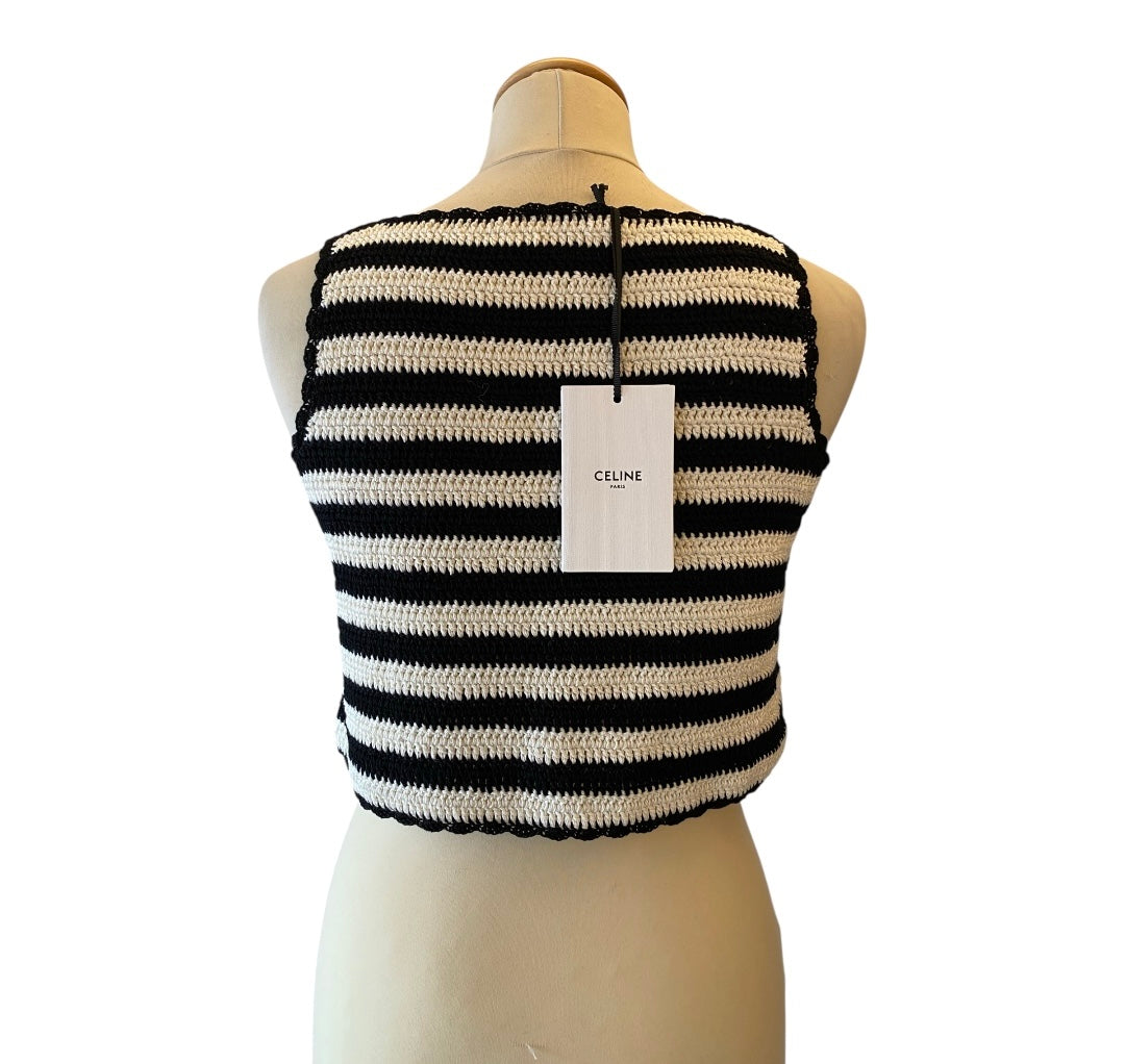 CELINE Crochet Crop Top Size M