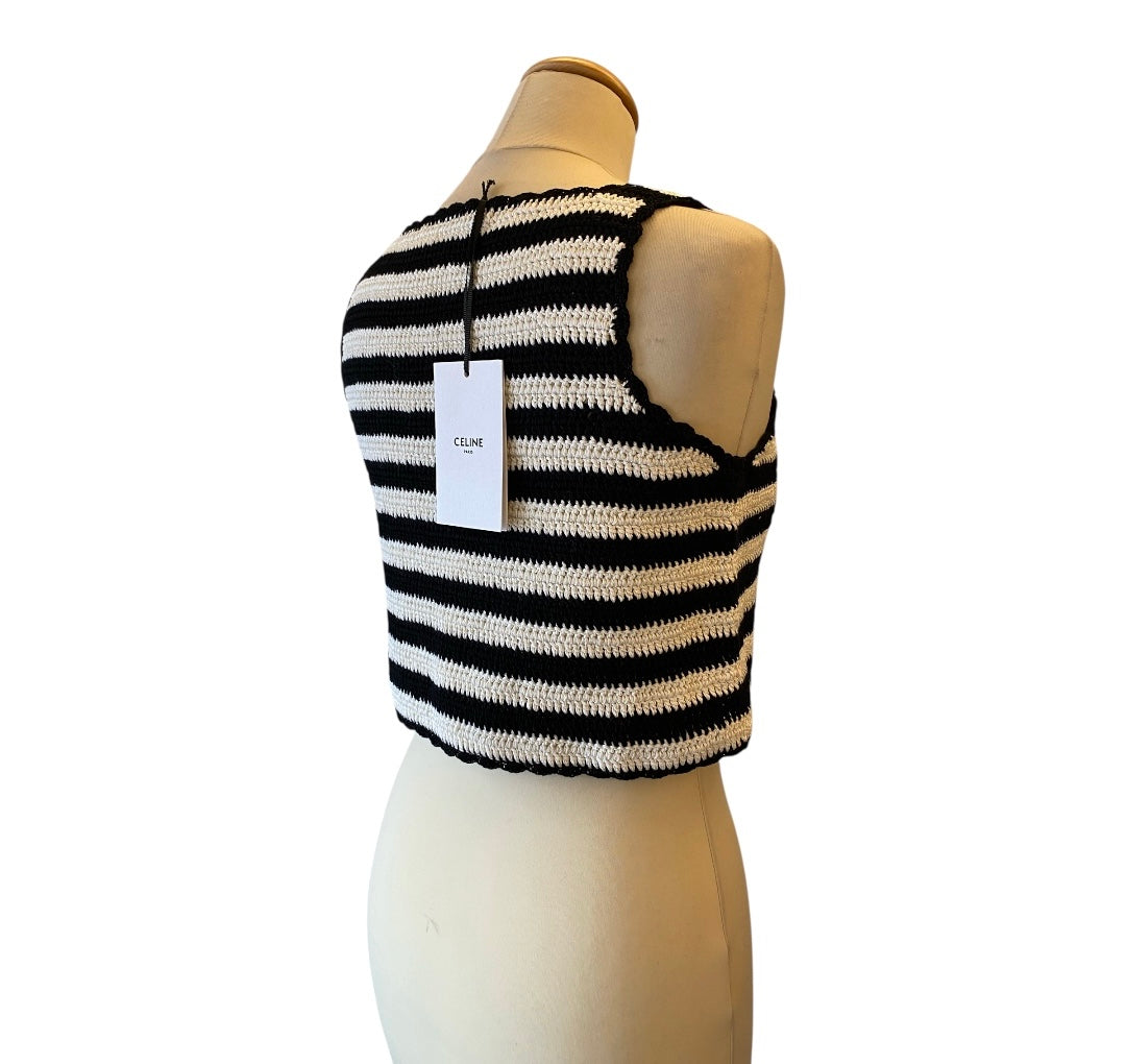 CELINE Crochet Crop Top Size M