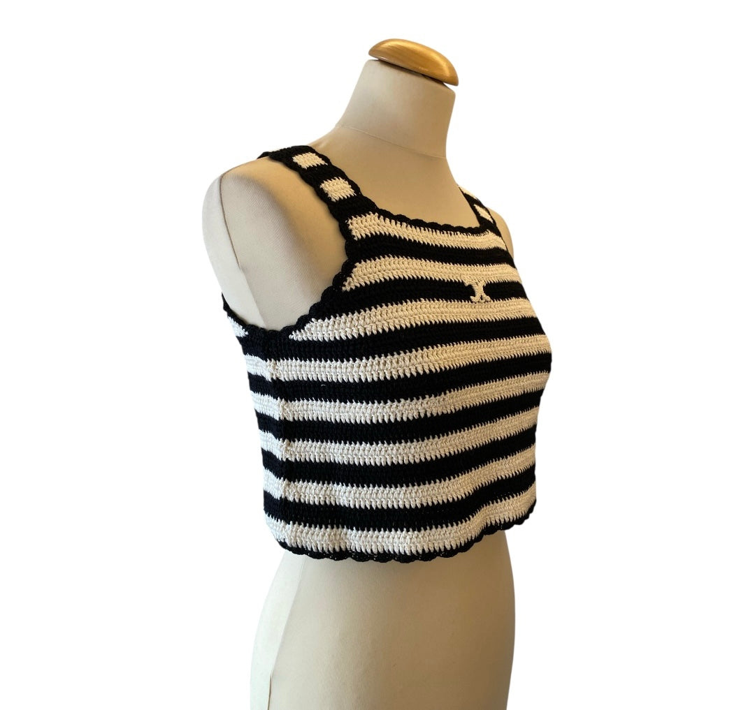 CELINE Crochet Crop Top Size M