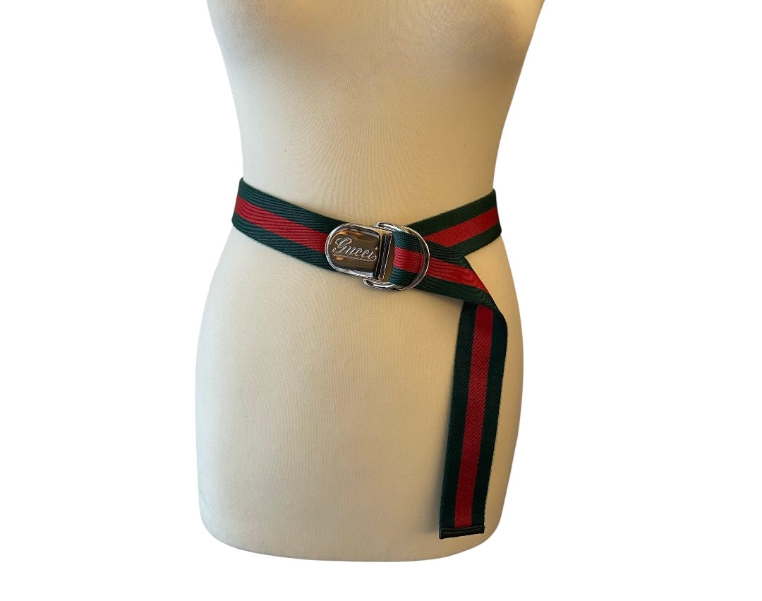 GUCCI Web Belt with Buckle Size 85