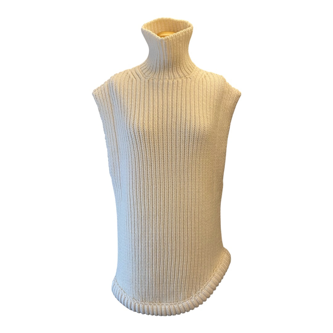 VICTORIA BECKHAM Ribbed-Knit Turtleneck Sweater Vest Size S