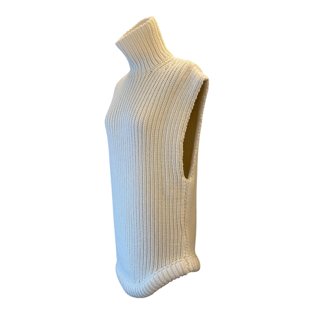 VICTORIA BECKHAM Ribbed-Knit Turtleneck Sweater Vest Size S