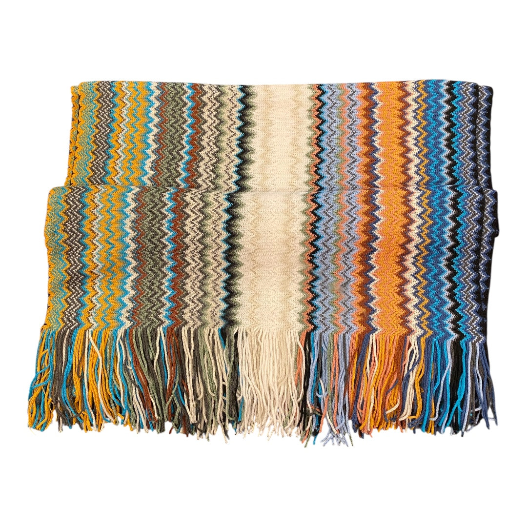 MISSONI Zigzag Intarsia Fine-Knit Scarf