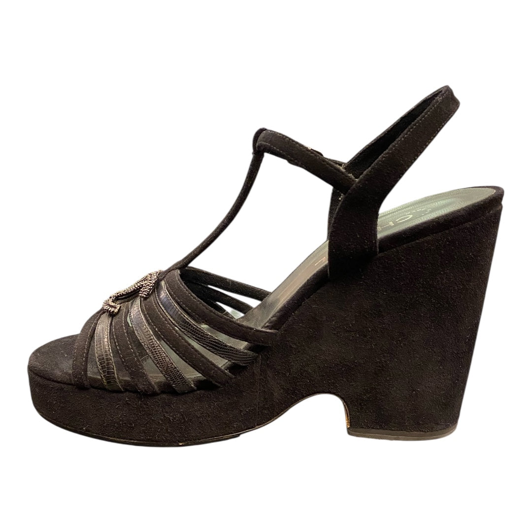 CHANEL Wegde Sandals Size 41