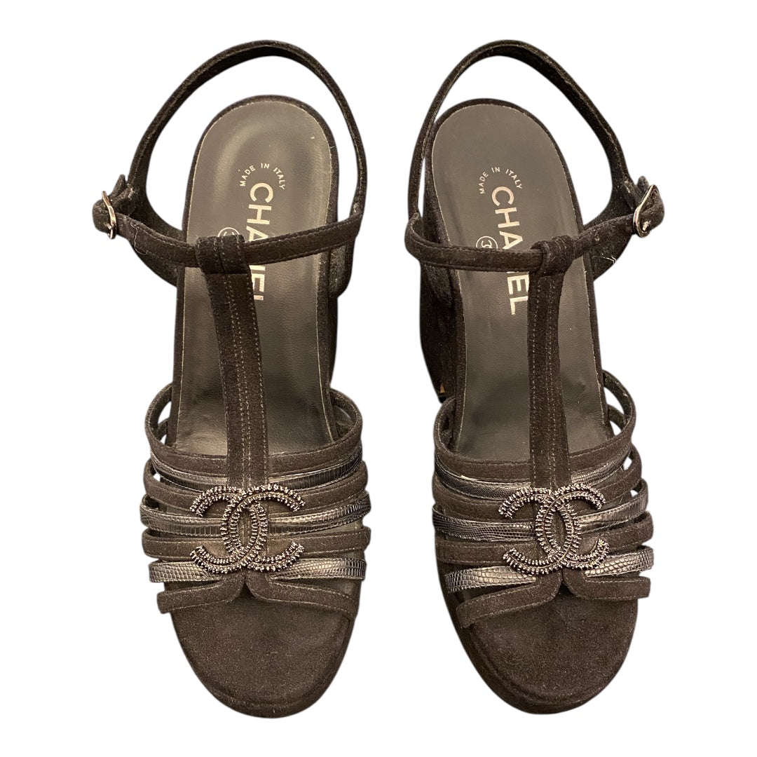 CHANEL Wegde Sandals Size 41