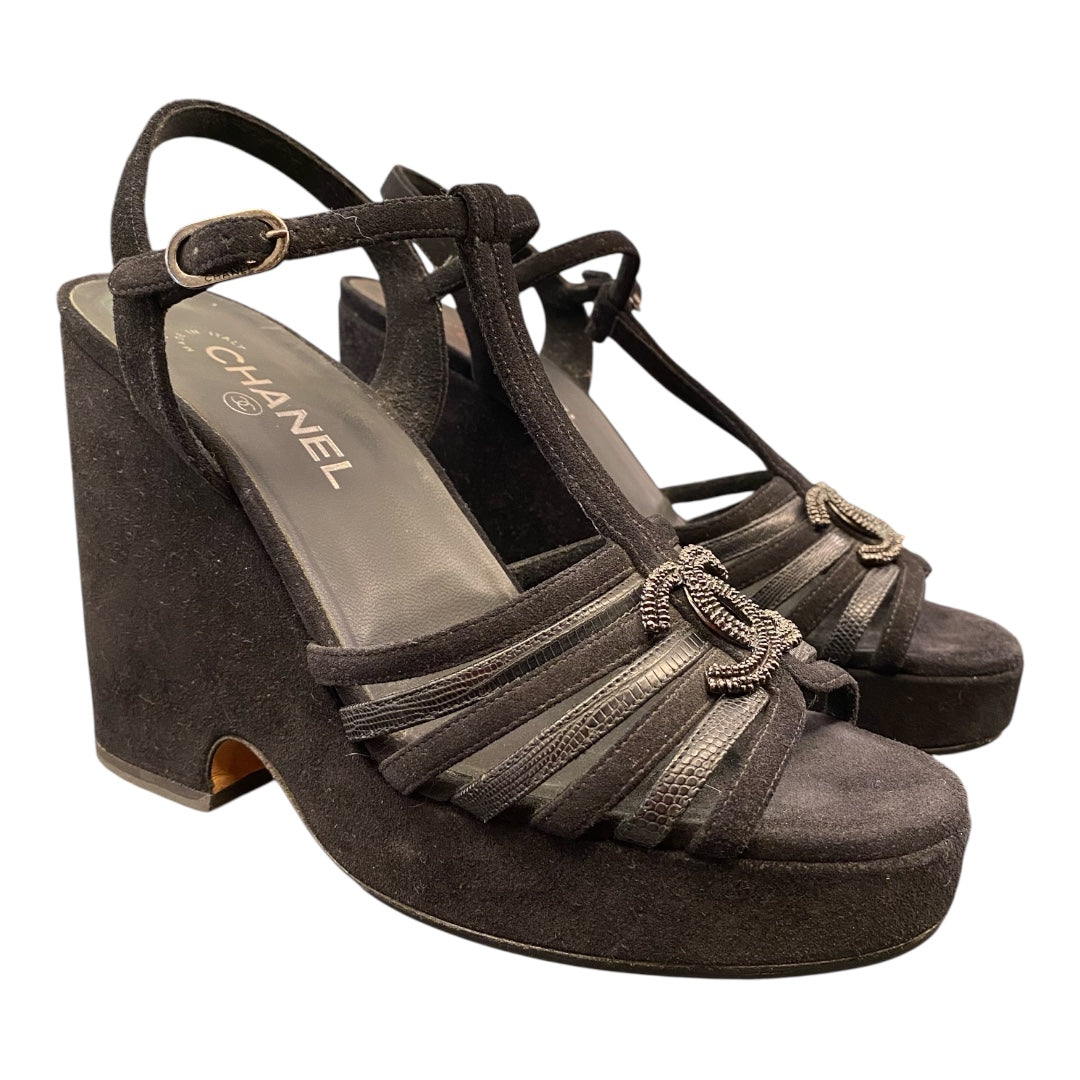 CHANEL Wegde Sandals Size 41