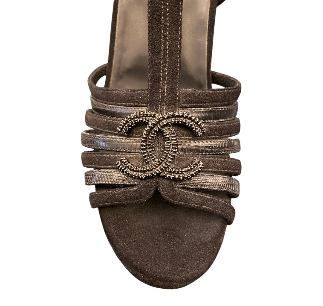 CHANEL Wegde Sandals Size 41