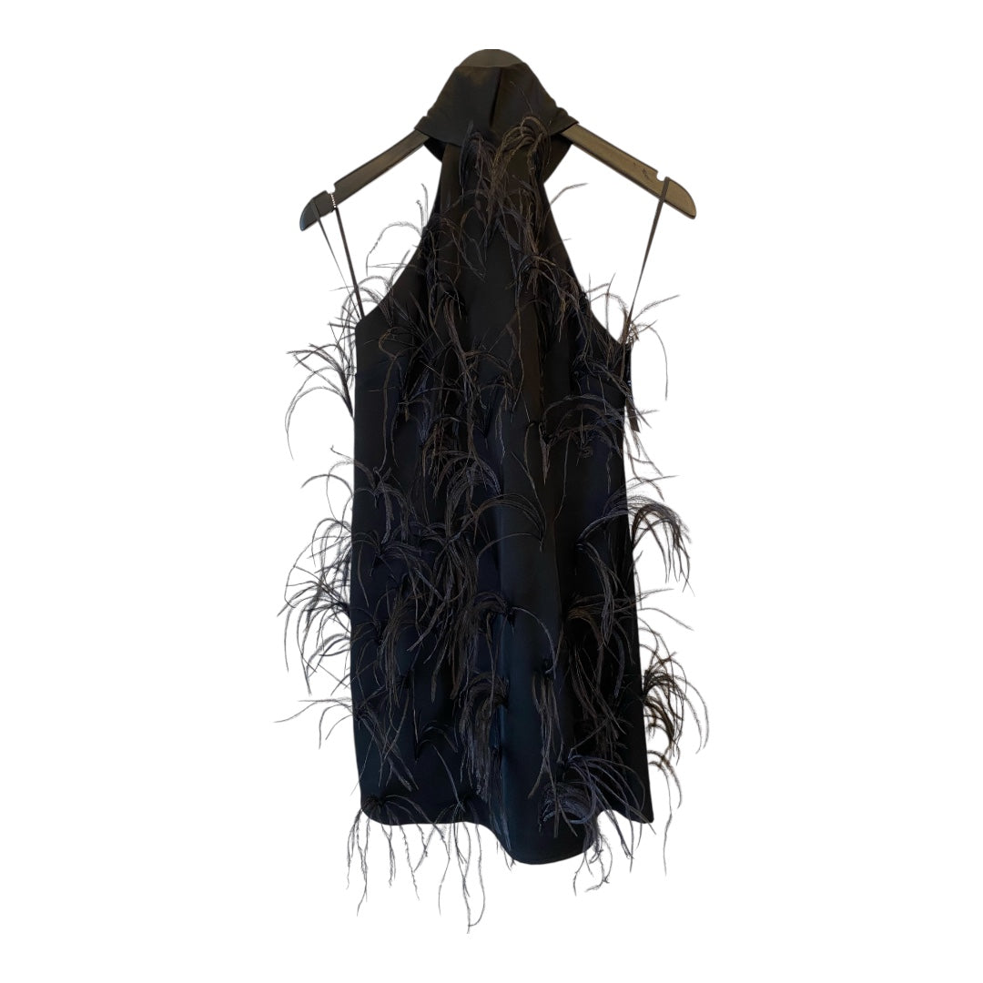 MNG CAPSULE Halter Dress with Feather Decoration Size S