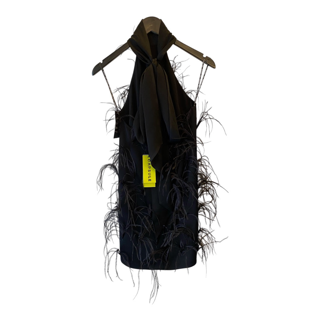 MNG CAPSULE Halter Dress with Feather Decoration Size S