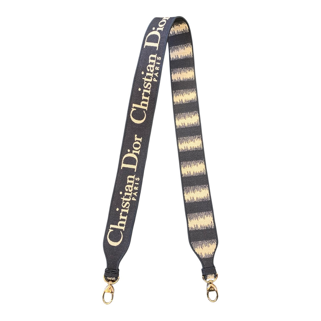 CHRISTIAN DIOR Canvas Medium D-Stripes Lady D-Lite in Blue
