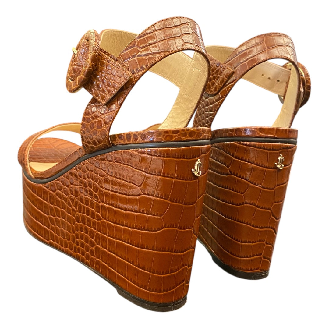 JIMMY CHOO Platform Wedge Sandals Size 39