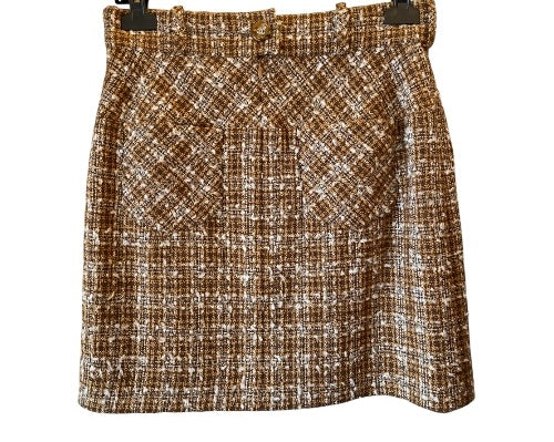 CHANEL Tweed Beige Skirt Size Fr 38