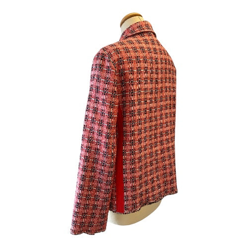 MARNI Plaid Tweed Red Jacket Size It 40