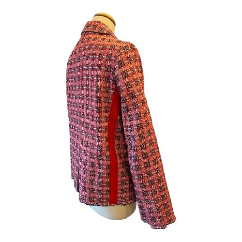 MARNI Plaid Tweed Red Jacket Size It 40