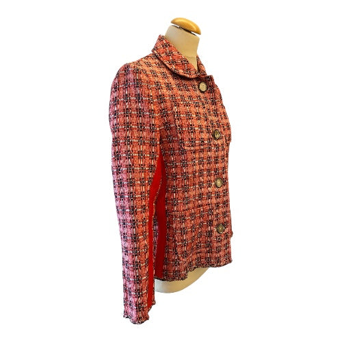 MARNI Plaid Tweed Red Jacket Size It 40