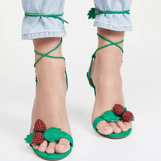 AQUAZZURA Green Suede Sandals Size 39,5