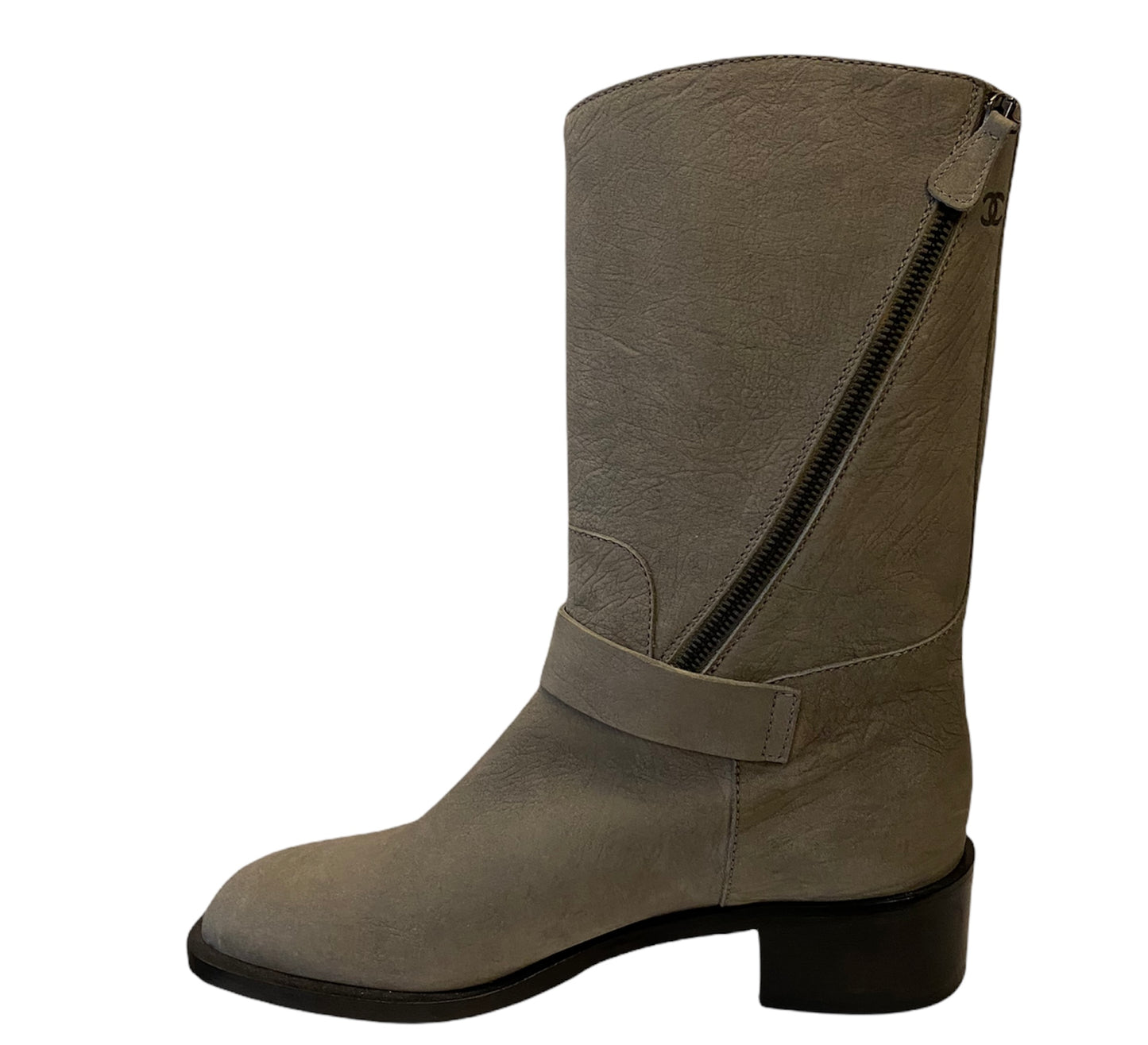CHANEL Leather Boots Size 40,5