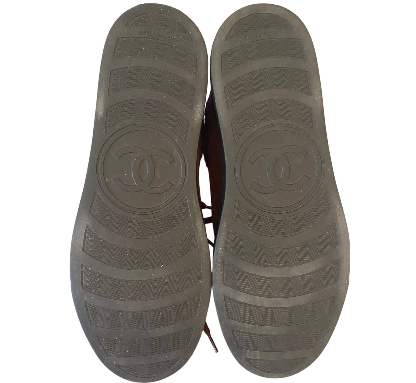 CHANEL Bordeaux Suede Sneakers Size 39
