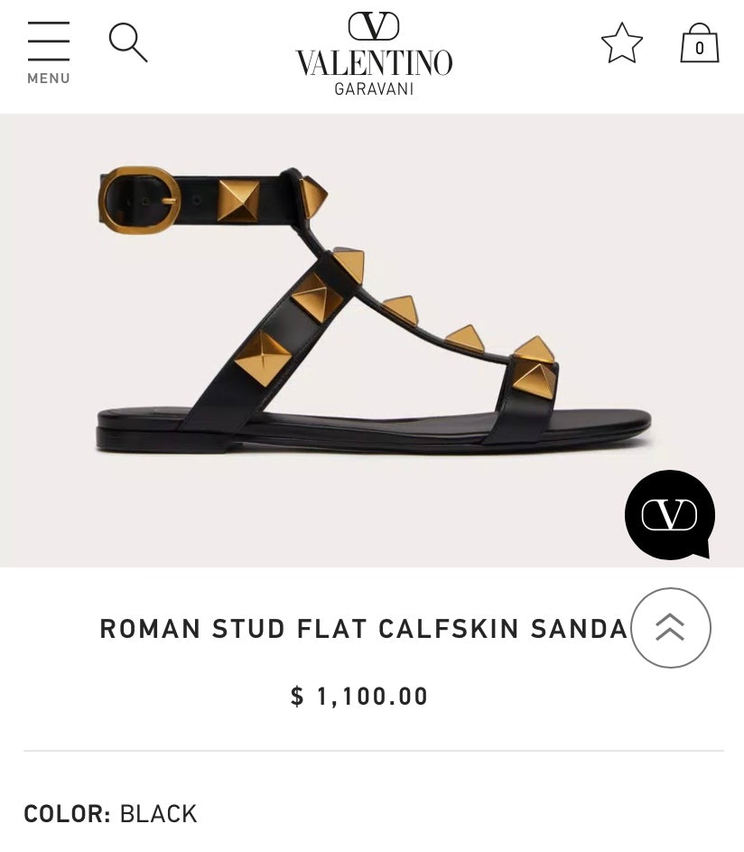 VALENTINO GARAVANI Stud Leather Sandals Size 39.5