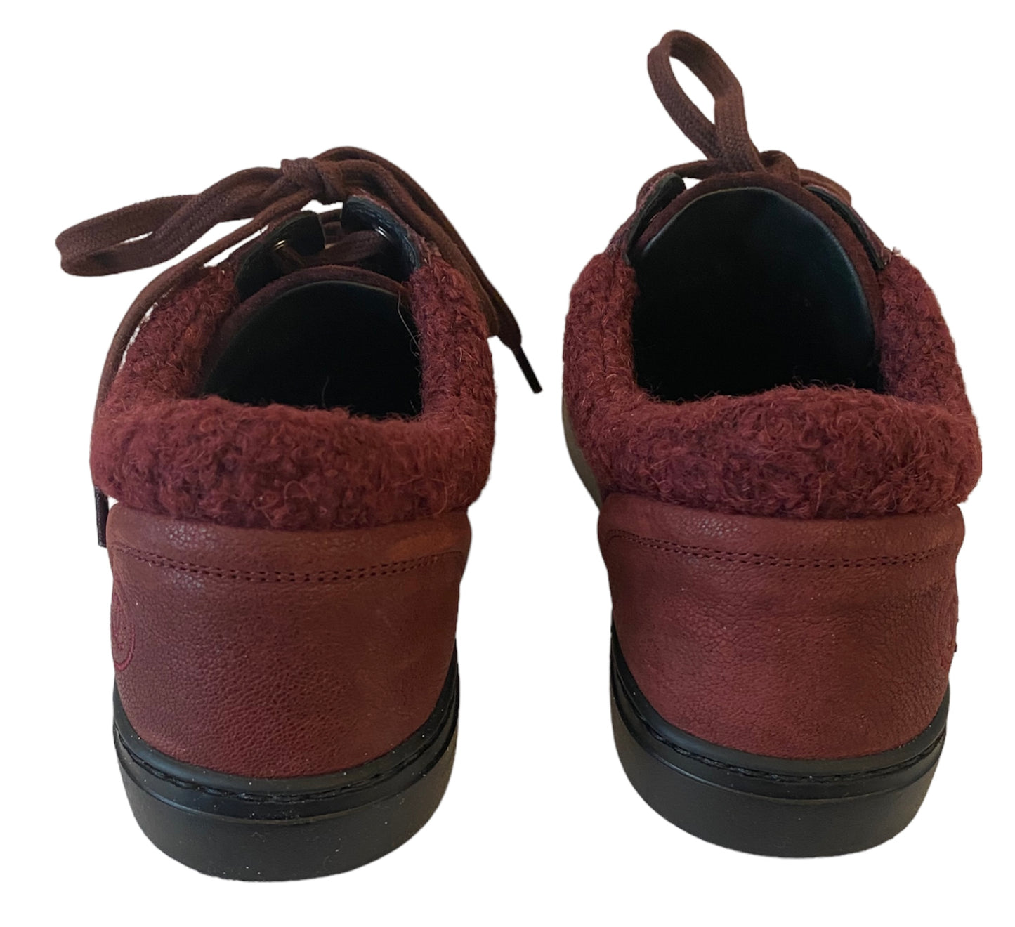 CHANEL Bordeaux Suede Sneakers Size 39