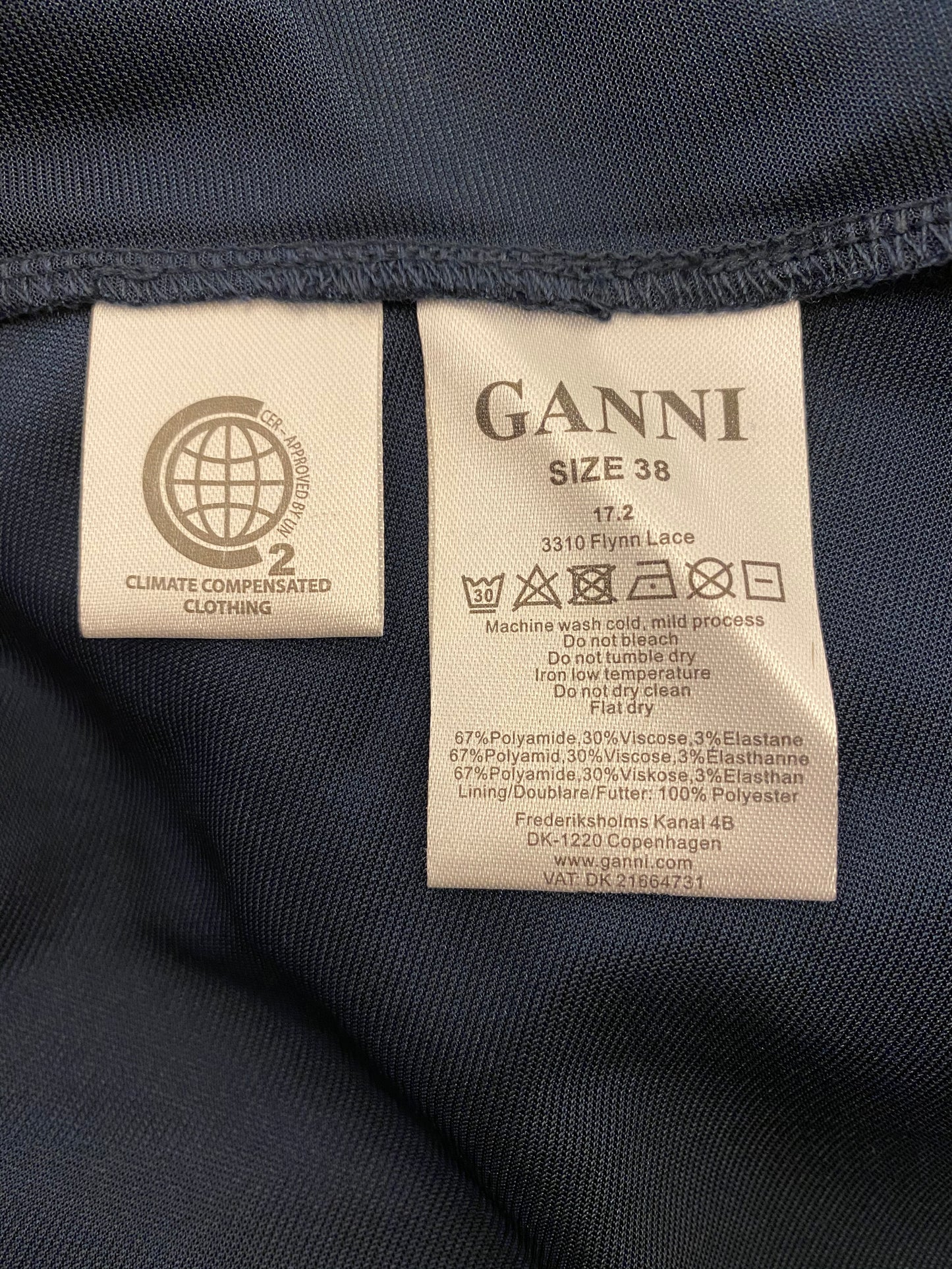 GANNI Navy Lace Wrap Skirt Size 38