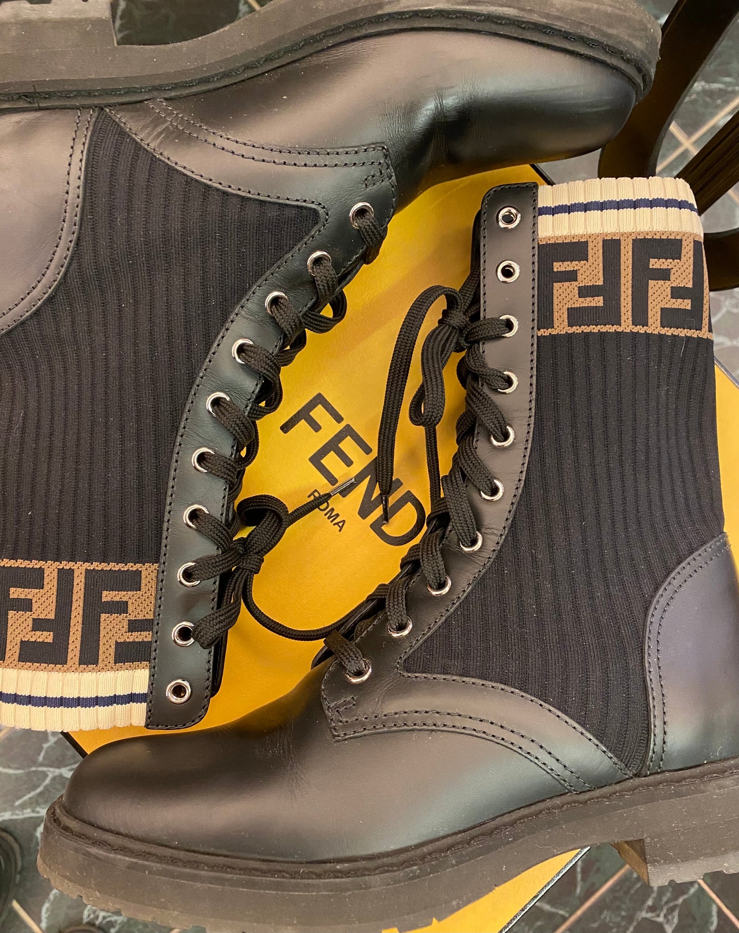 FENDI Leather Boots Size 39