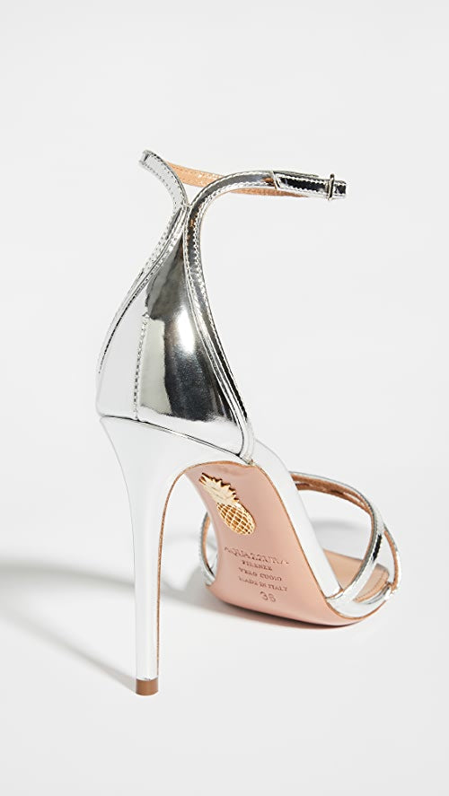 AQUAZZURA Silver Sandals Size 39