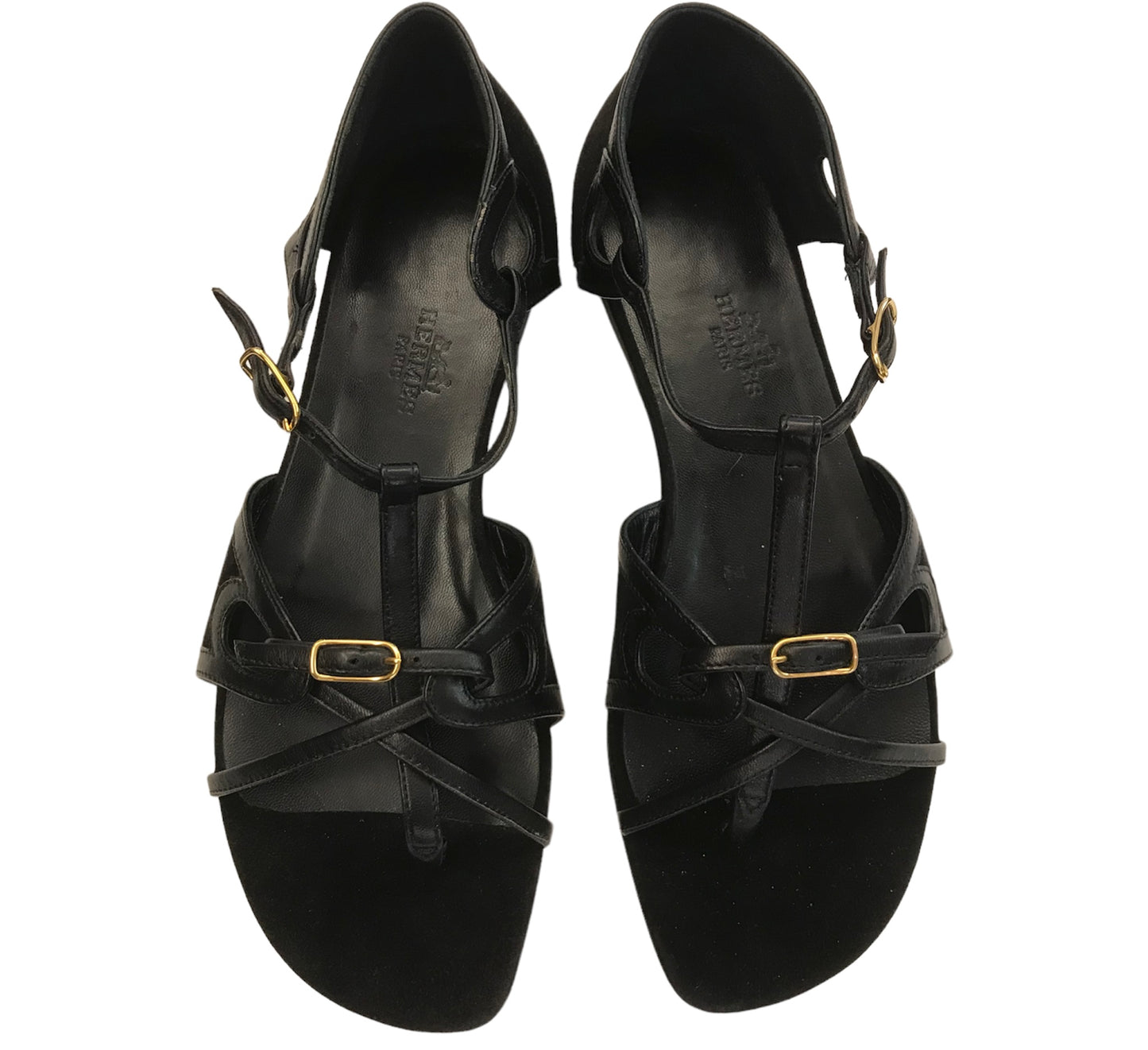 HERMÈS Leather Sandals Size 36