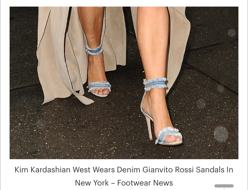 GIANVITO ROSSI Denim Sandals Size 38.5
