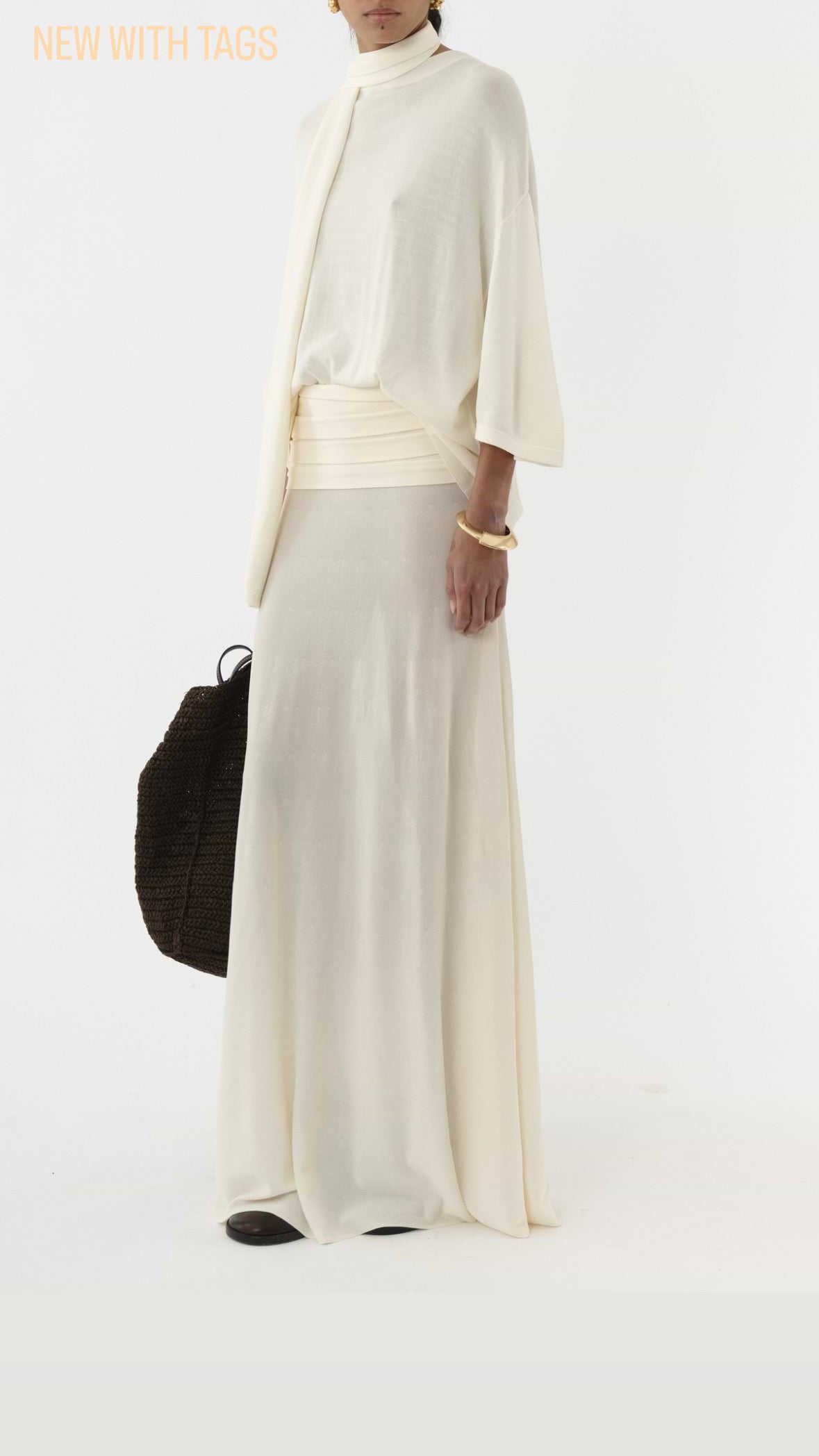 ARAKII Pleated Waist Skirt - Off-White Size S