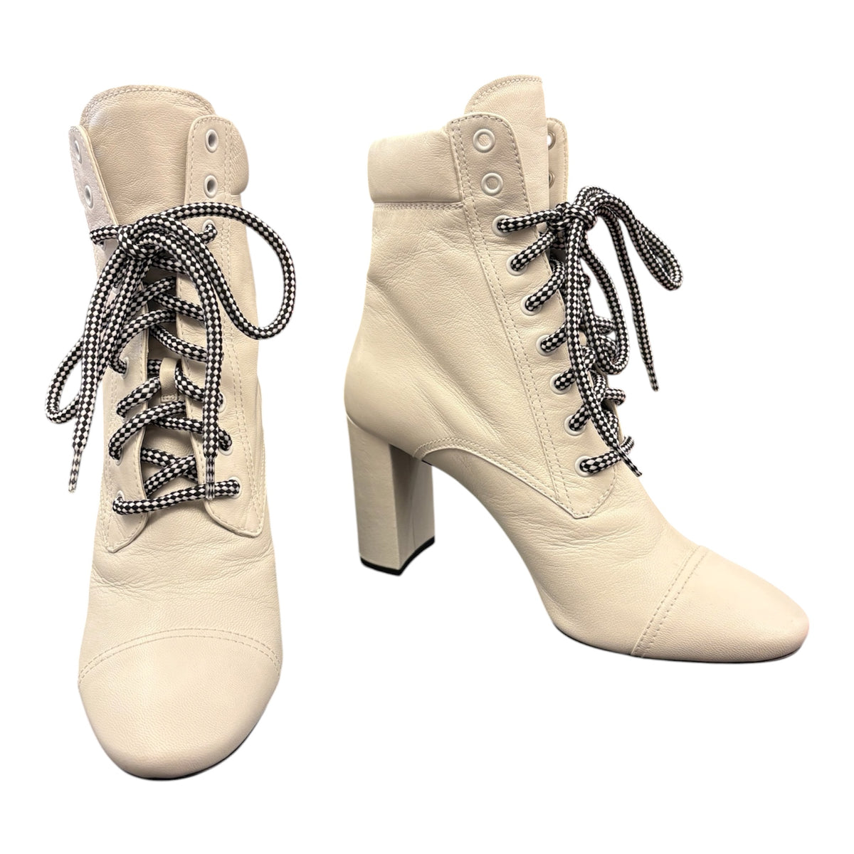 PRADA Leather Lace-Up Ankle Boots (New Condition) Size 39,5