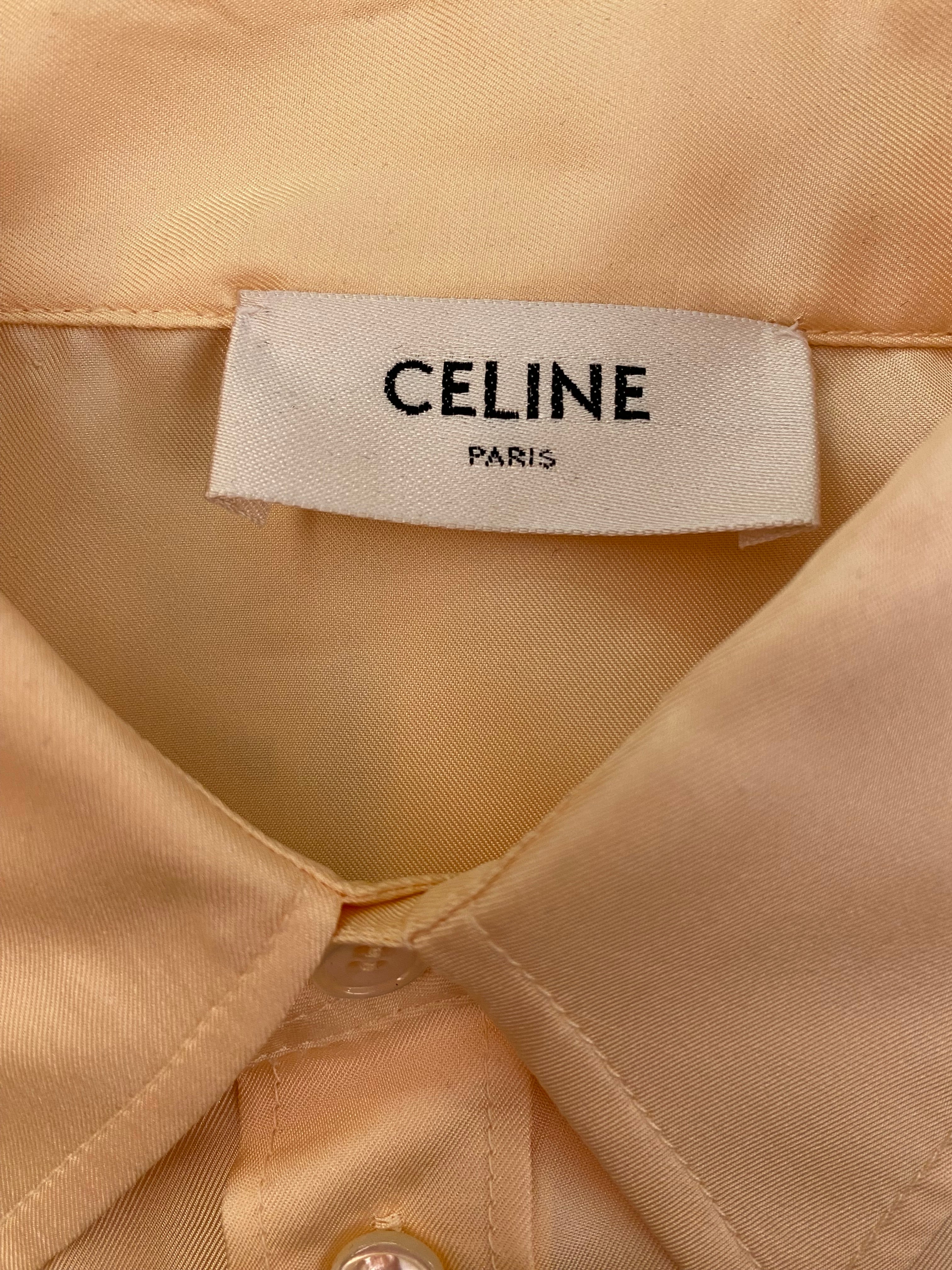 CELINE Beige Print Twill Silk Shirt Size 36 – Boutique Finest
