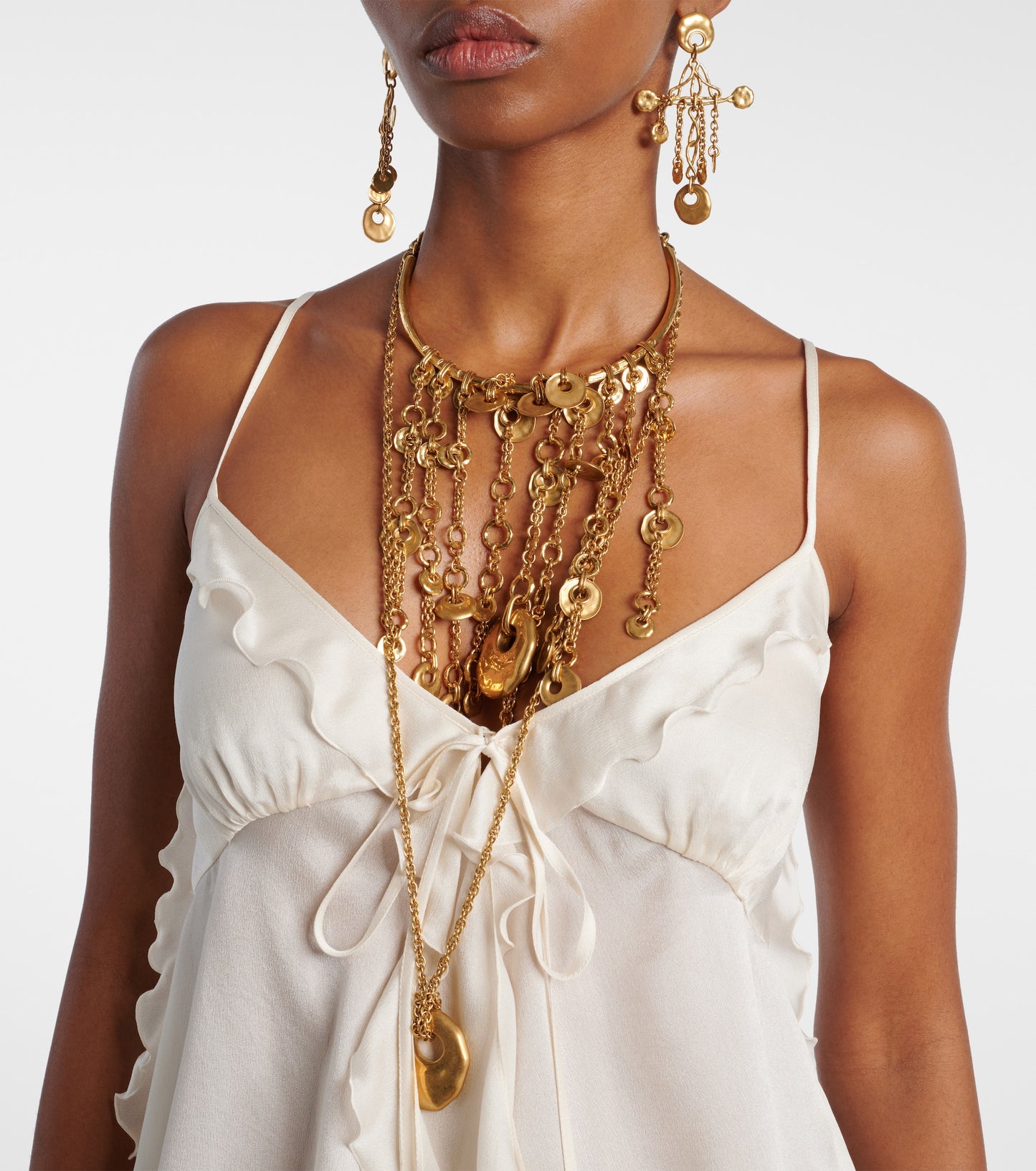 CHLOÉ Silk Top Dusty White Size 36
