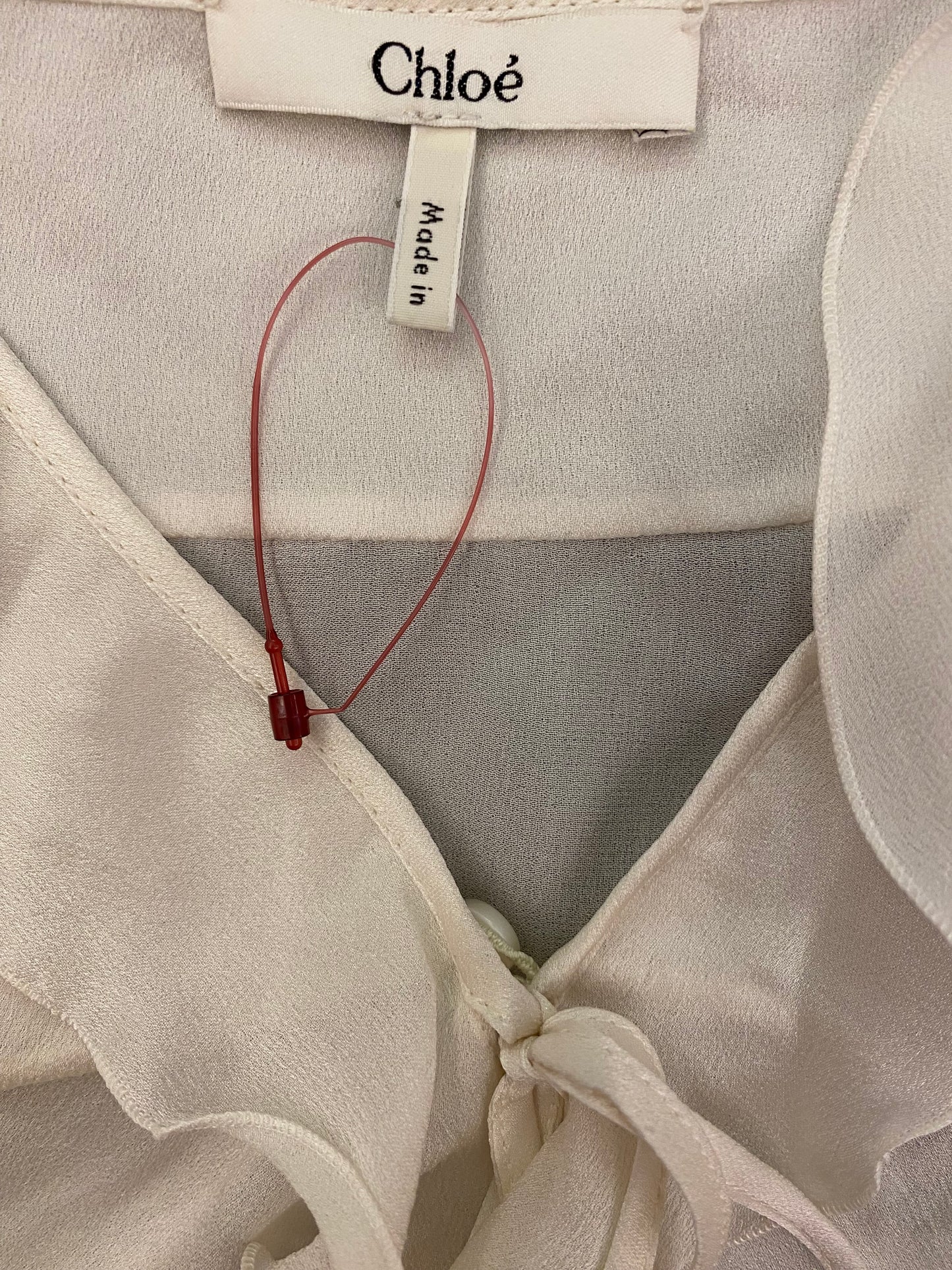 CHLOÉ Silk Top Dusty White Size 36