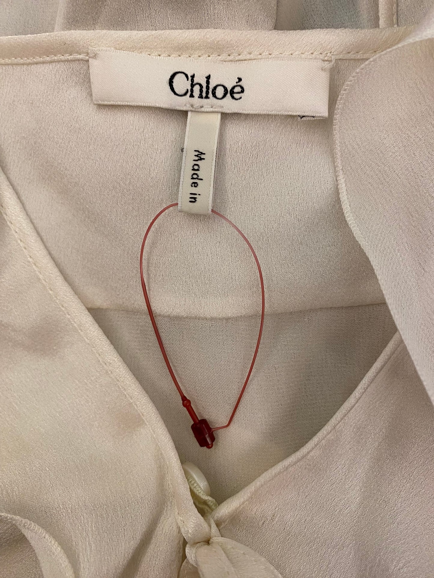CHLOÉ Silk Top Dusty White Size 36