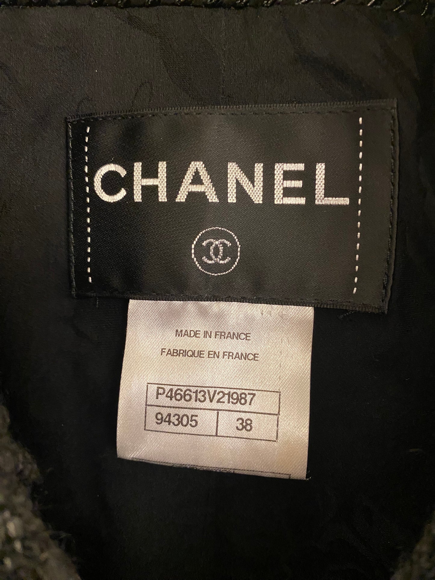 CHANEL Tweed Wool Jacket Size Fr 38