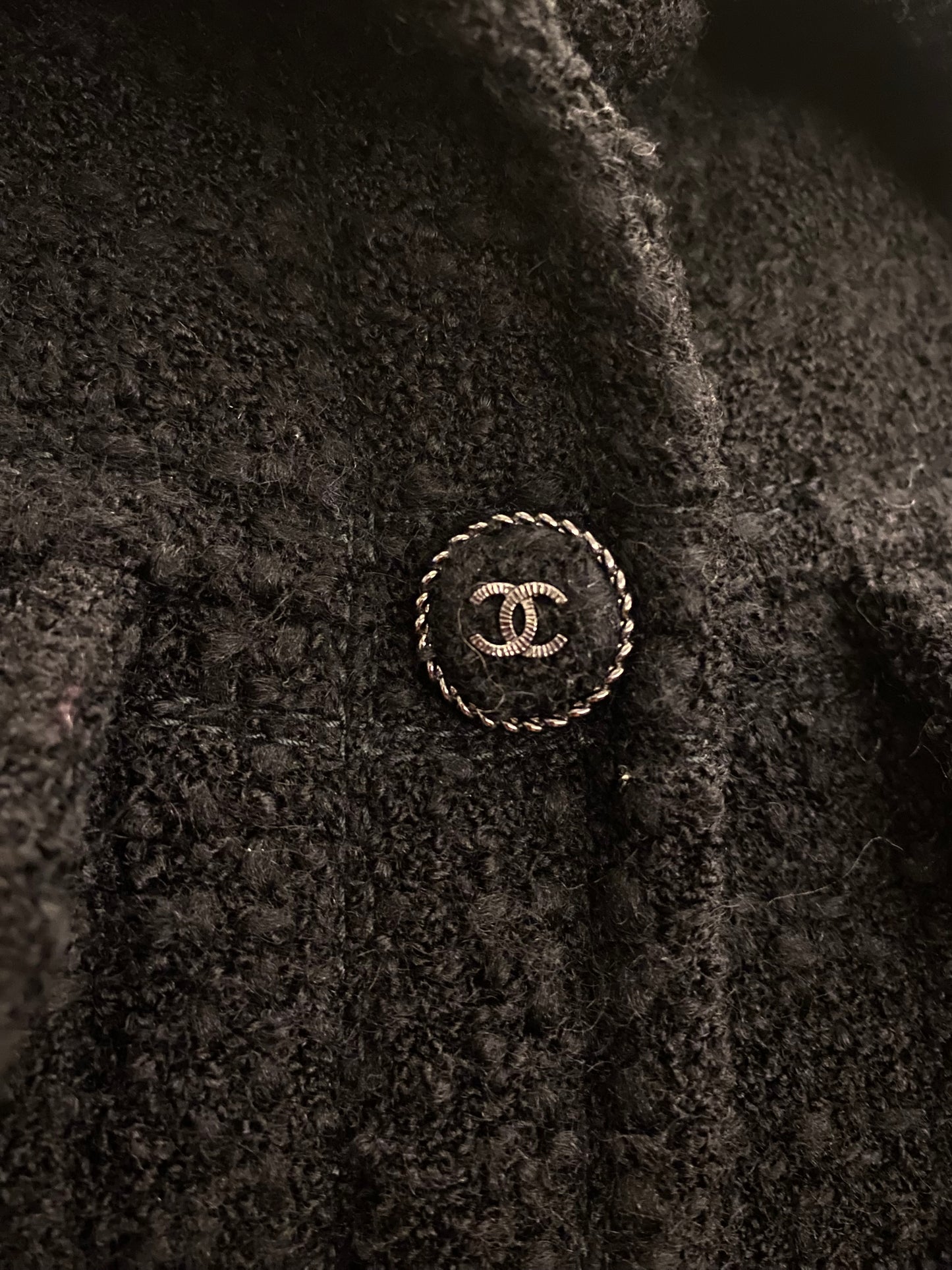 CHANEL Tweed Wool Jacket Size Fr 38