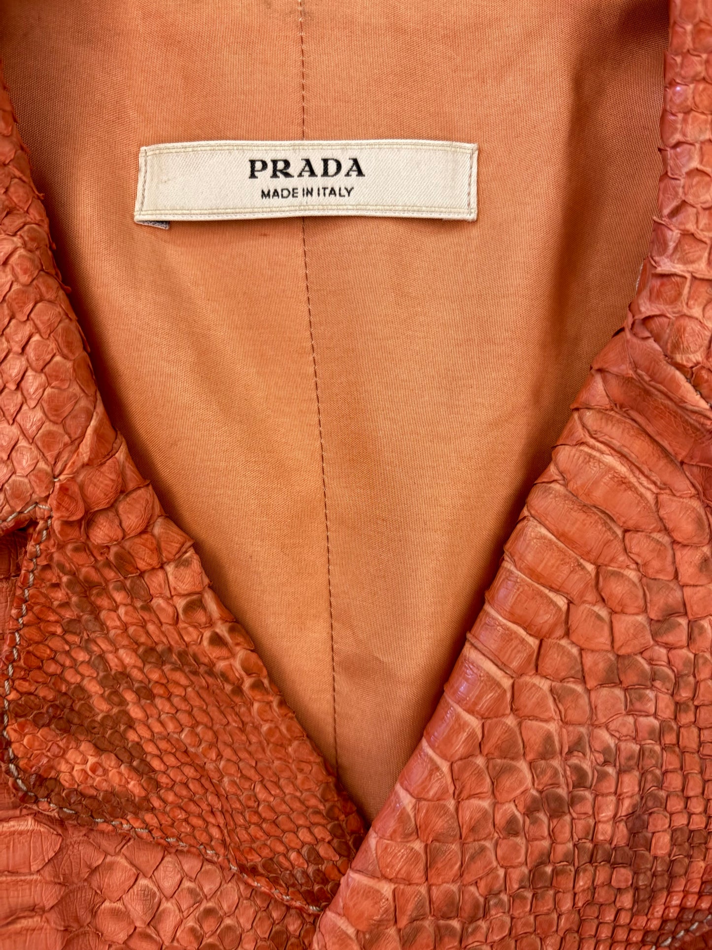 PRADA Vintage Python Leather Blazer Size S