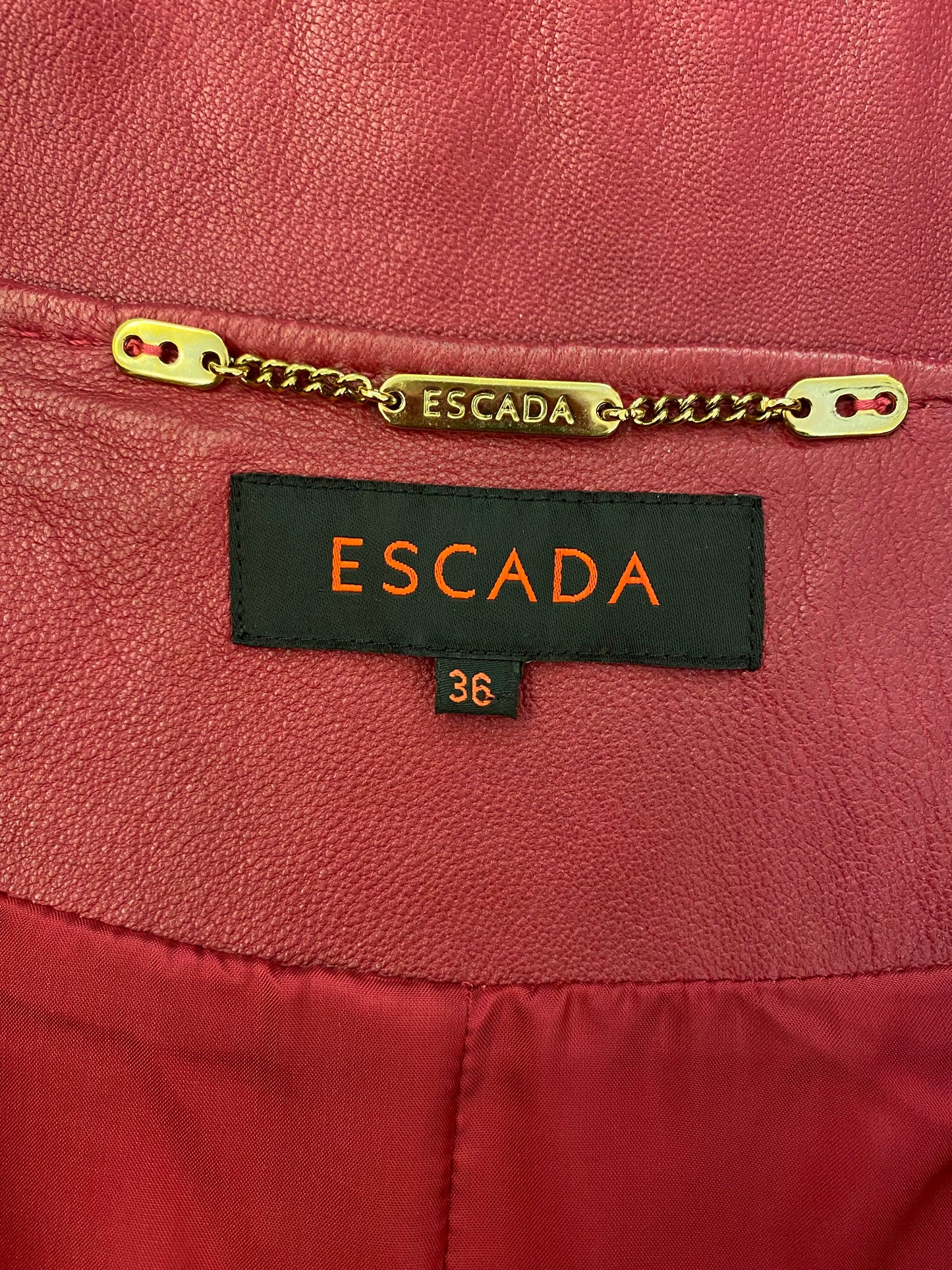 ESCADA Leather Jacket Size 36