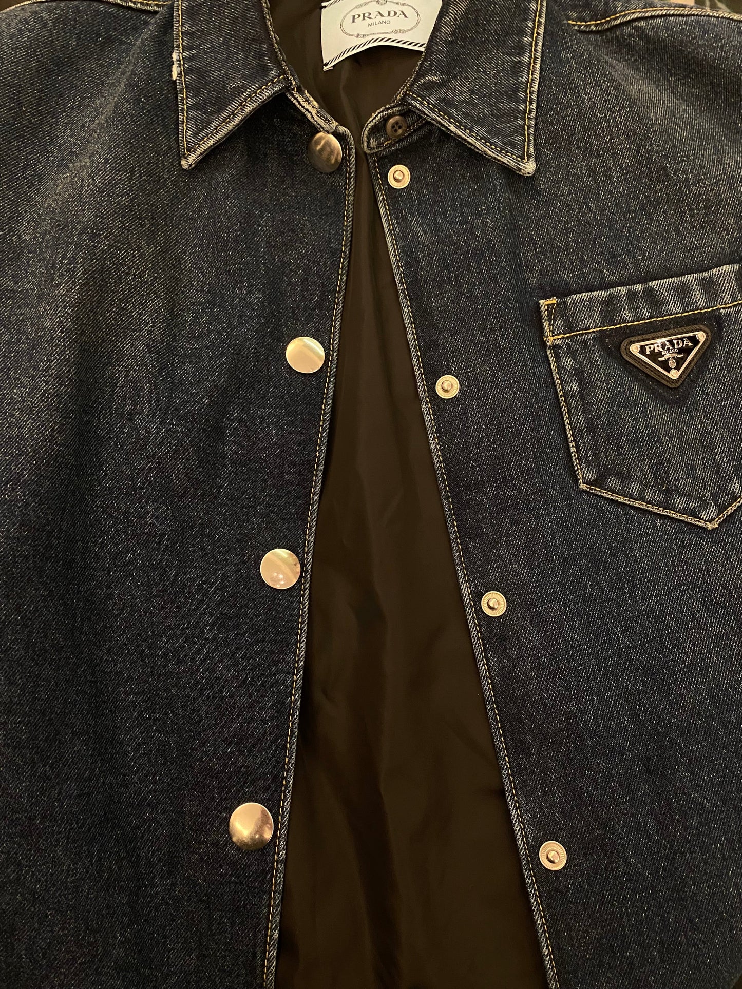 PRADA Oversized Organic Denim Shirt Jacket Size IT 40
