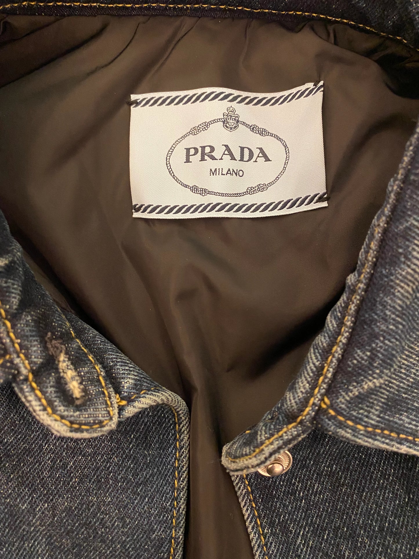 PRADA Oversized Organic Denim Shirt Jacket Size IT 40