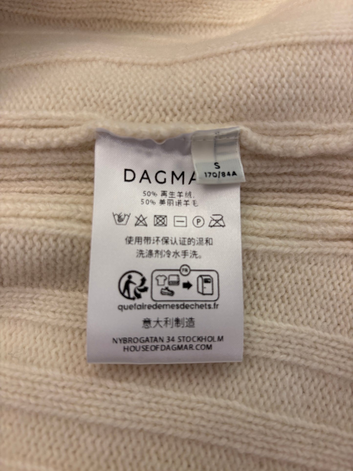DAGMAR Cable-knit Polo Sweater Size S